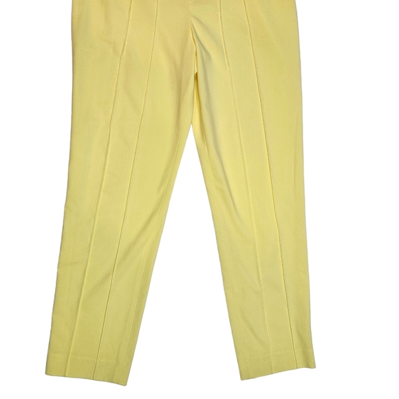 BCBG Maxazria Yellow Pintuck Ankle Dress Pants Size 10 ? Flat Front Work Career - Picture 6 of 16